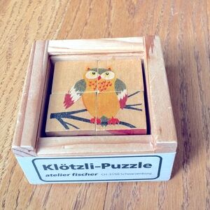 Klotzli wooden cube puzzle, Swiss made